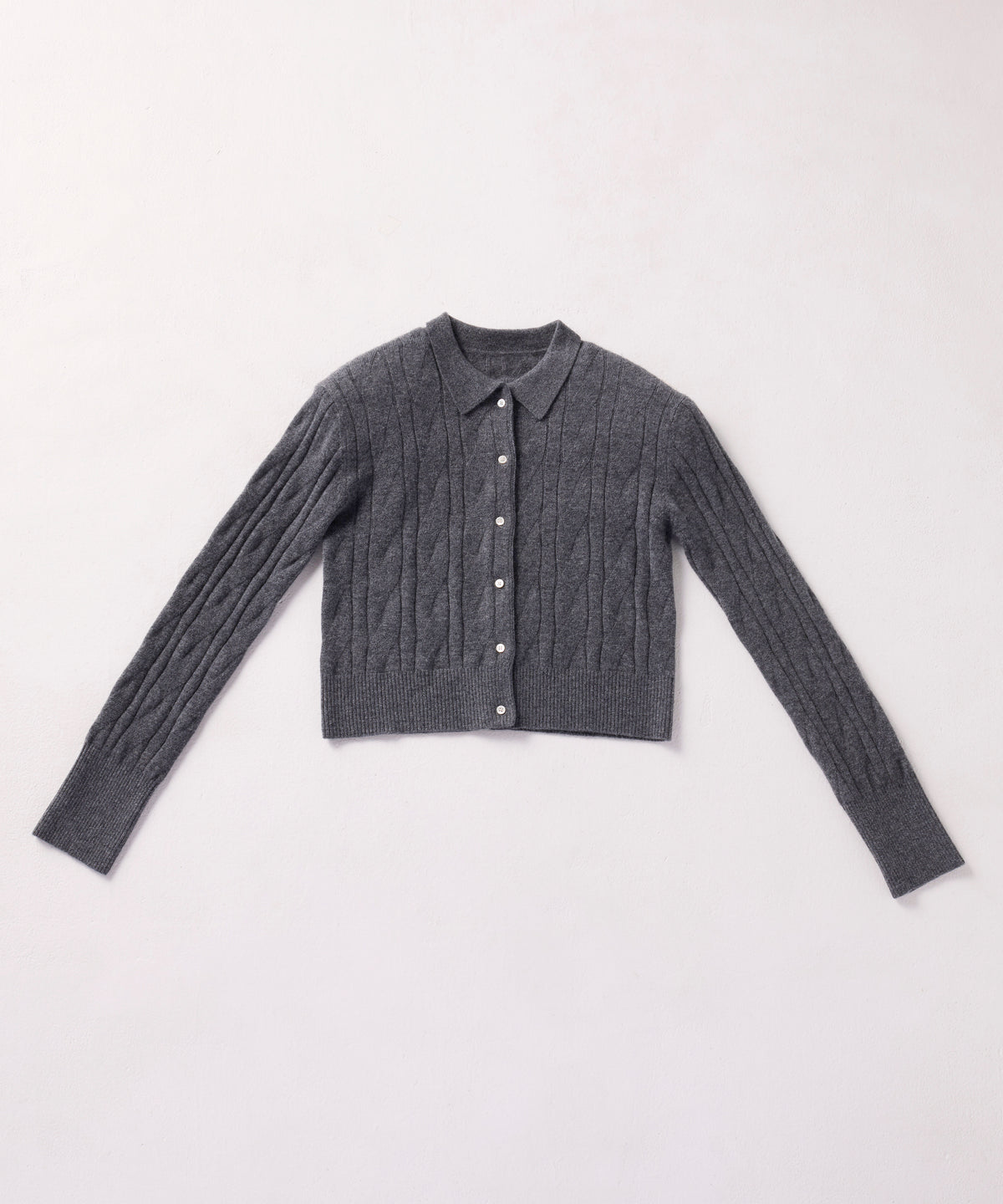 Timeless Cable Cardigan with shoulder pads