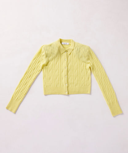 Timeless Cable Cardigan with shoulder pads