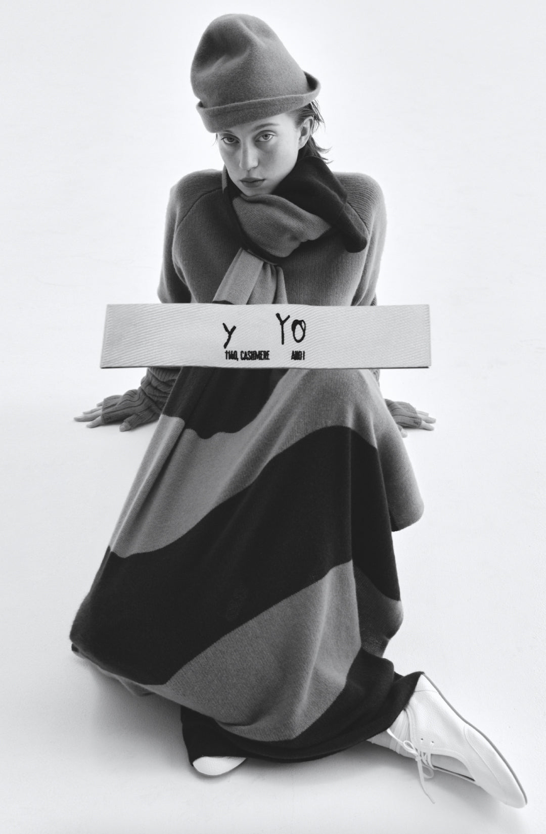 y yo Wide rib short knit cashmere Sweaters, Cardigans and Shrugs